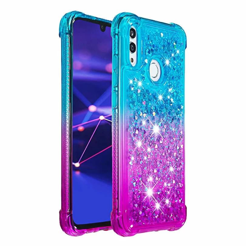 Case Shockproof Gradient Quicksand TPU Bumper Cover For Huawei P Smart 2019 Lightweight Phone Honor 10 Lite DYee |
