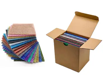 

A Full Set of Acrylic 2-Sided Premium Glittering Sheets 3.0mm for Jewelries, Crafts, Art Works, Decoration, 25 Colors/Set