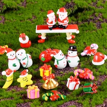 WHISM смолы Рождество миниатюрный Санта Клаус Снеговик Рождественская елка Террариум аксессуары Волшебные садовые фигурки Кукольный дом Декор