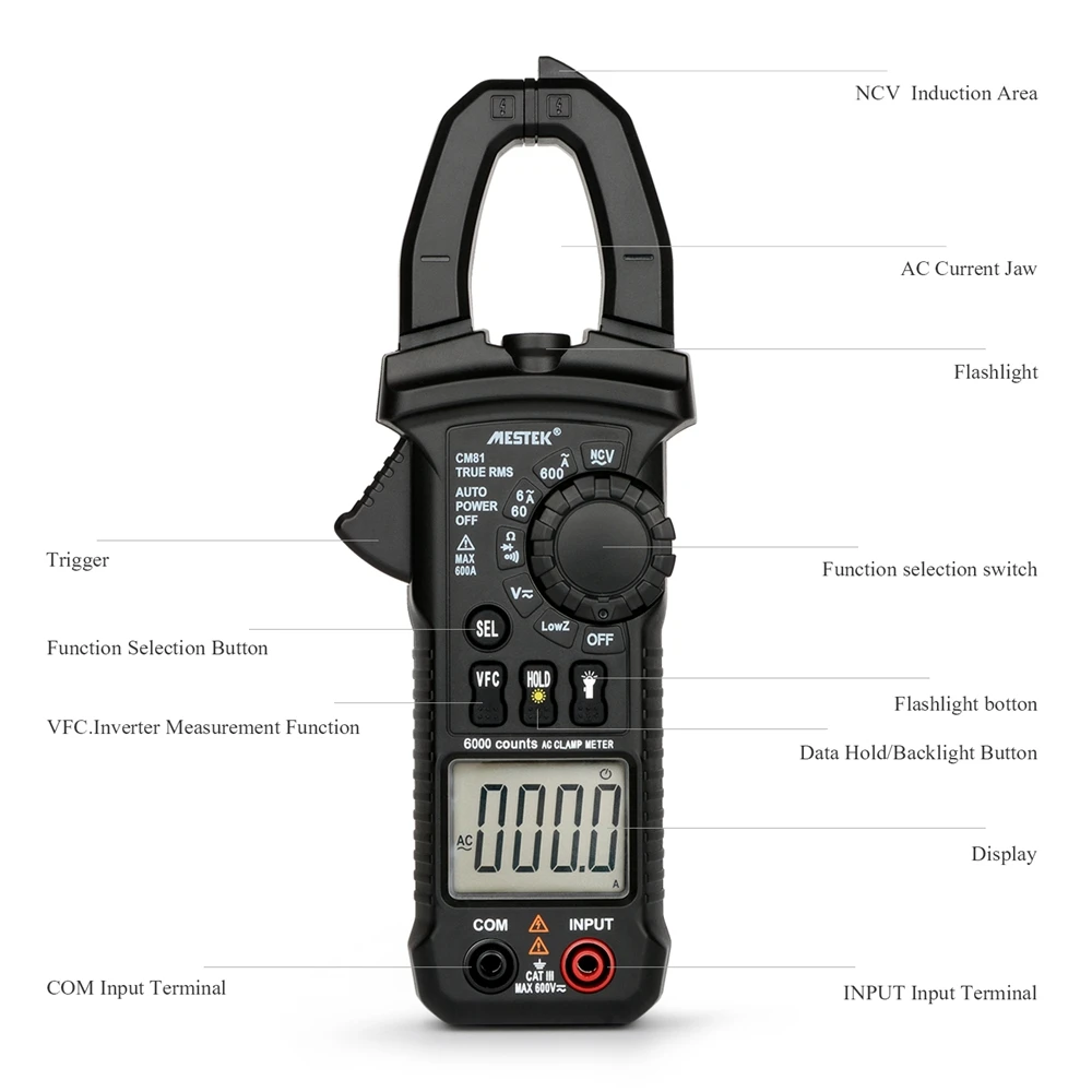 MESTEK CM81 клещи мультиметр Цифровой измерительный прибор напряжения