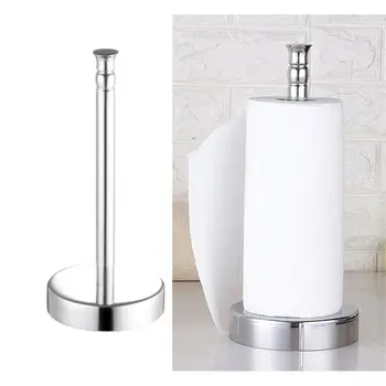 

1Pc Paper Towel Holder Anti-Slip Simply Stainless Steel Standing Countertop Tissue Holder Napkin Holder for Bathroom Toilet
