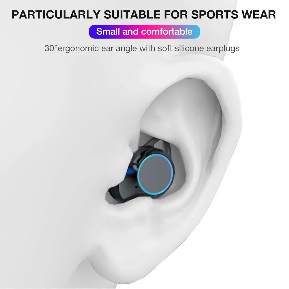 Bluetooth5.0 Earbuds Touch Control Dual In-ear Smart Digital Display IPX6 Waterproof Bluetooth Headset With Charging Case