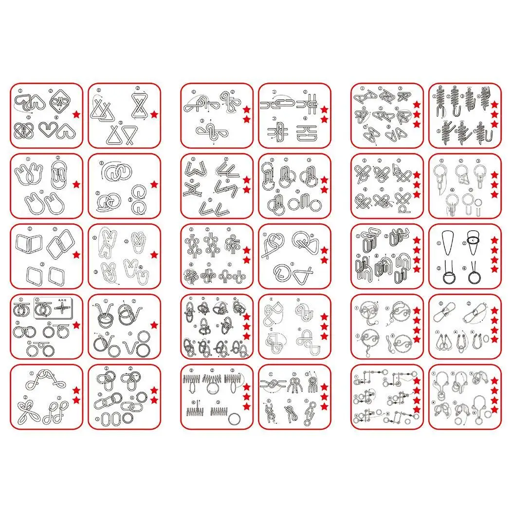 Adults Mind Children for Brain Wire IQ Toys Puzzle Reliever Puzzles Teaser Metal Anti-Stress Materials