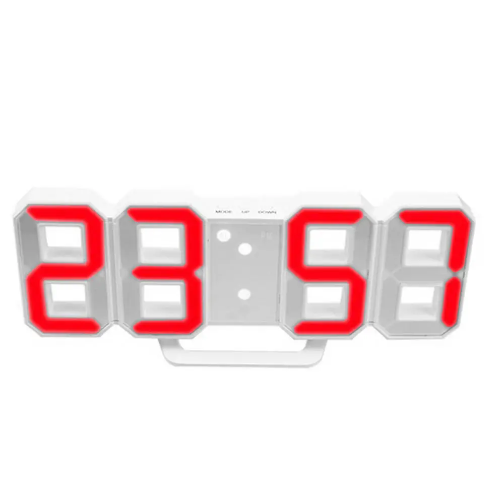 3D светодиодный настенные часы, современный цифровой будильник для домашнего стола, рабочего стола, гостиной, офиса, 24 или 12 часов, светильник