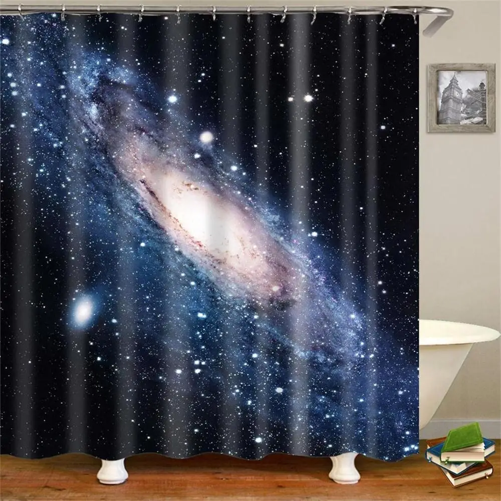 Галактические звезды космический узор водонепроницаемая ткань занавеска для ванной комнаты