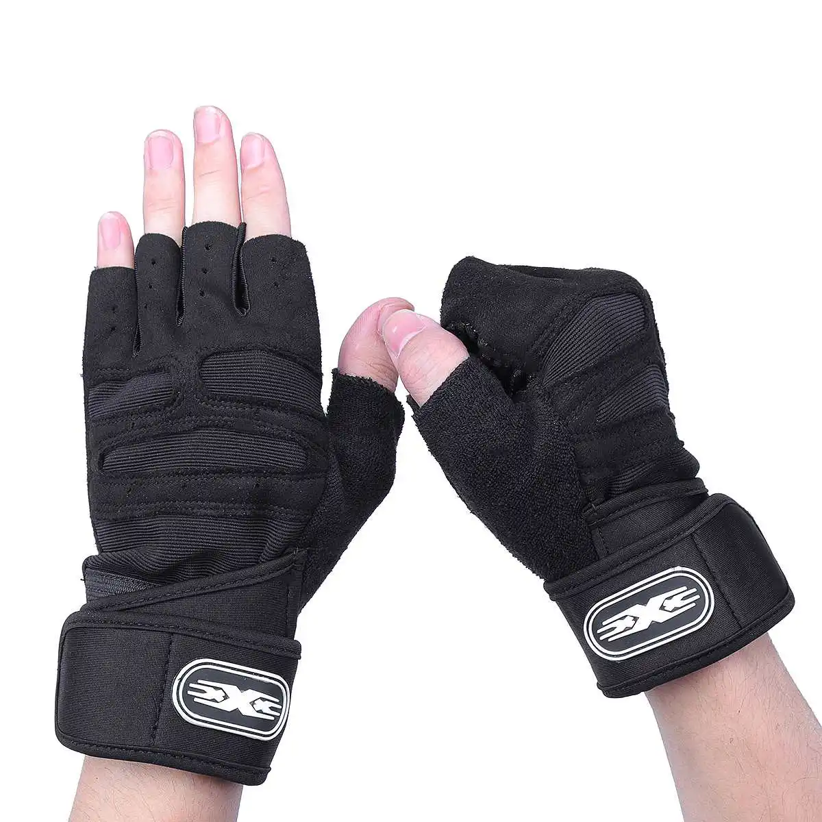 Weight Lifting Gym Glove Fitness Wrist Wrap Sports Workout Exercise Training Gloves 1 Pair Gym Body Building M/L/XL Black Weight Lifting Gym Glove Fitness Wrist Wrap Sports Workout Exercise Training Gloves 1 Pair Gym Body Building M/L/XL Black