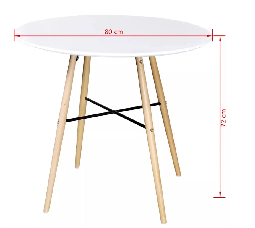 VidaXL عالية الجودة طاولة طعام MDF جولة ماتي الأبيض/الأسود طاولة طعام سهلة لتنظيف بسيط تصميم مكتب مع الخشب الساق