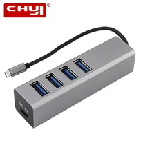 CHYI type C USB 3,0 концентратор USB-C OTG 4 порта концентратор сплиттер с разъемом Micro USB для MacBook samsung huawei Matebook смартфон