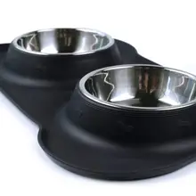 Non Spill Skid Resistant Practical Dog Bowls Stainless Steel Water and Food Feeder