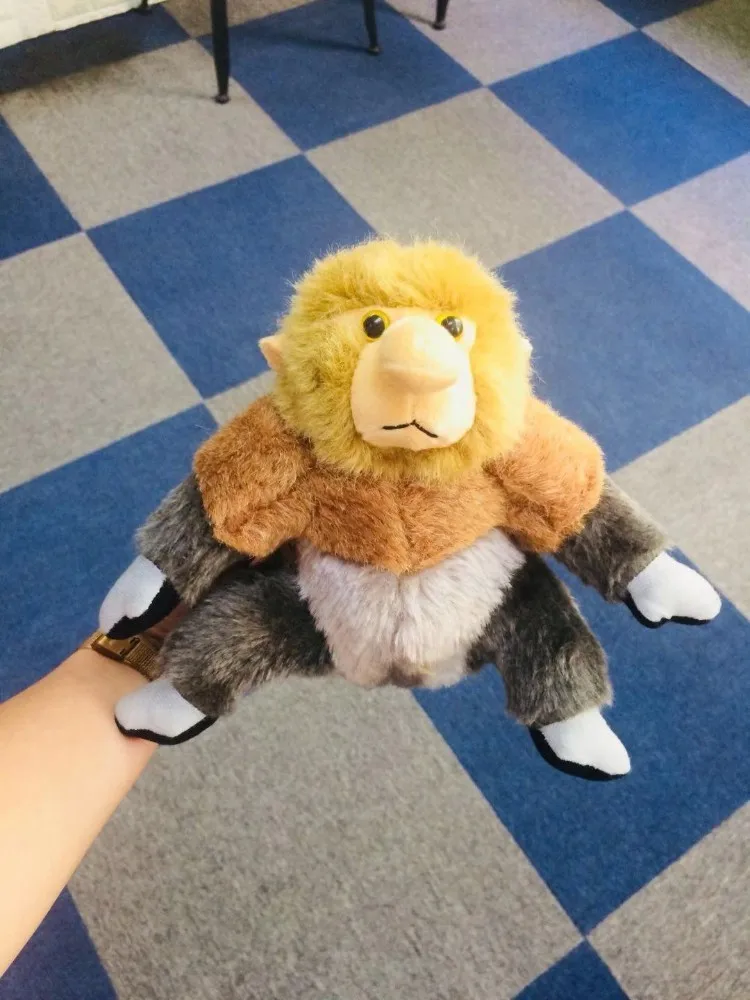 

In stock wholesale 20cm fashion Nasalis larvatus Monkey doll Proboscis Monkey Stuffed Plush Animals Toys for kids New year gifts