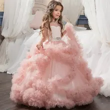 Детское платье принцессы на заказ длинное бальное платье без рукавов с цветочным узором для девочек