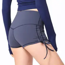 Ходовые шорты йоги пуш-ап для бедер пикантные складной Drawstring Active для упражнений фитнеса тренировочные с высокой талией шорты