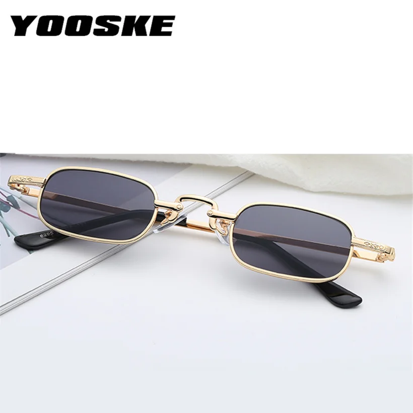 YOOSKE стимпанк Солнцезащитные очки женские винтажные маленькие прямоугольные мужские солнцезащитные очки модные красные очки Брендовые дизайнерские панк очки UV400