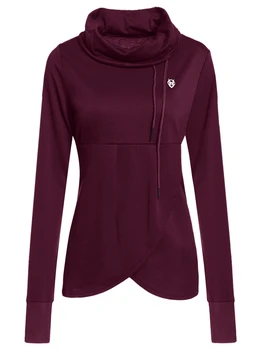 

Petal Hem Drawstring Embroidered Sweatshirt