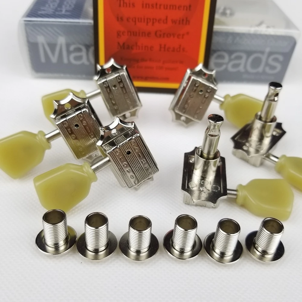 1Set Genuine Grover 3R-3L Vintage Deluxe Guitar Machine Heads Tuners For Gibson USA Nickel 1Set Genuine Grover 3R-3L Vintage Deluxe Guitar Machine Heads Tuners For Gibson USA Nickel