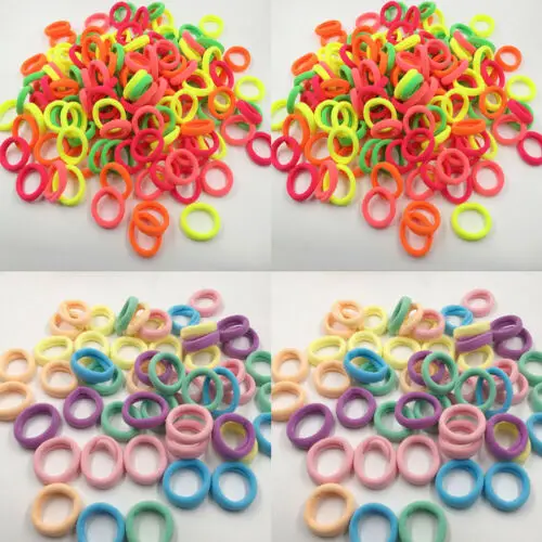 50pcs Set Small Beaded Hair Bobbles Kids Girls Ladies Bands Accessories Ponytail