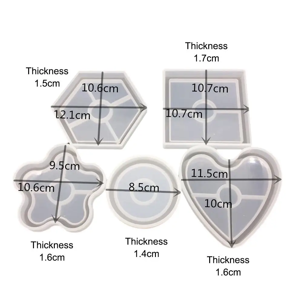 Пищевая силиконовая форма Кристалл эпоксидная 5 шестисторонняя квадратная круглая подставка Подставка под чашку Слива любовь кулон# BO