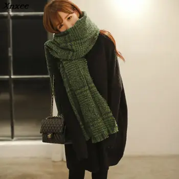 

Xnxee Autumn and winter Korean version of double-sided Chiro Plaid shawl dual-use female super thick student scarf girls Xnxee