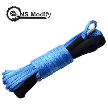 

NS Modify 15M Synthetic Fiber Winche Tow Rope Winch Rope Cable Line With Hook 7500-7700lbs/3.5t For Offroad ATV UTV Blue