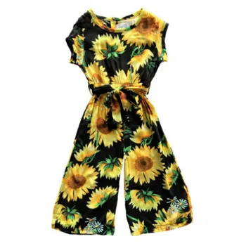 

Kids Girl Sunflower Cotton Romper
