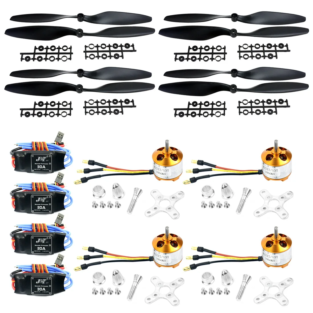 1 шт. A2212 1000KV 13T Мотор с внешним ротором и JMT 30A ESC 1045 пропеллер Prop для F450 F500 F550
