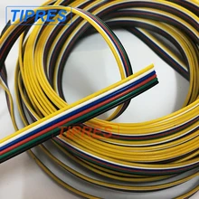 10 м/лот, 6pin красный черный кабель, луженая медь 22AWG, ПВХ изолированный провод, электронный кабель, светодиодный кабель