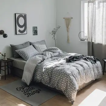 

100% Cotton Duvet cover with Zipper Natural Printed Bedding Set Duvet Cover Two Pillow Cases