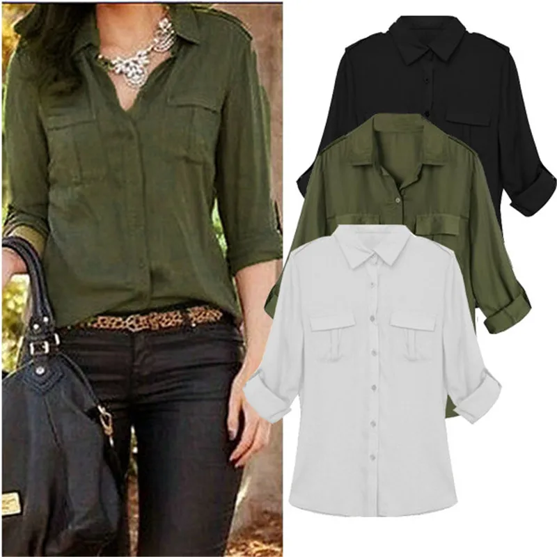 ZANZEA Women Chiffon Blouse 2019 Autumn Plus Size Long