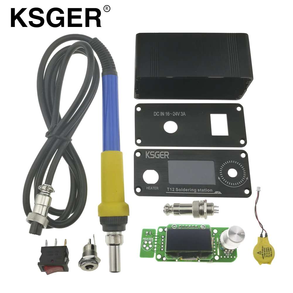 KSGER STM32 паяльная станция с OLED экраном версии V2.0 T12 контроллер батареей 9501 ручка