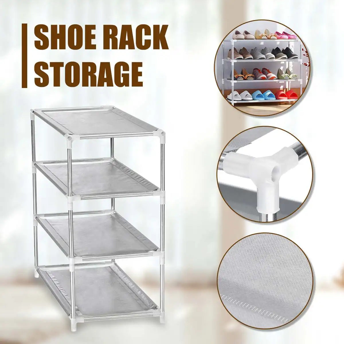2/4/6/8/10 Tier Portable Shoes Display Storage Multi Layer Tier Optional Metal Shoe Rack Storage Organizer Stand Shelf Holder