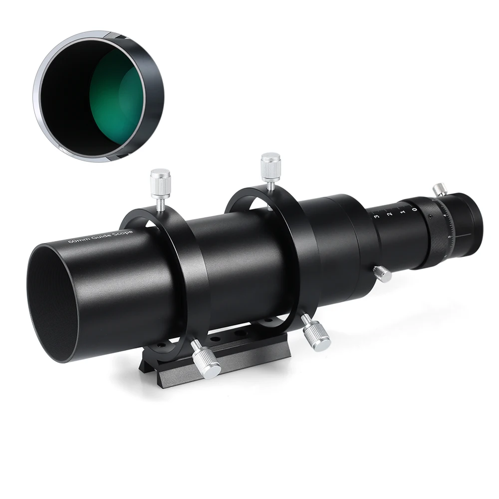 

KKmoon 60mm Guide Scope Finderscope for Astronomical Telescope 240mm Focal Length F4 Focal Ratio Guidescope with Helical Focuser
