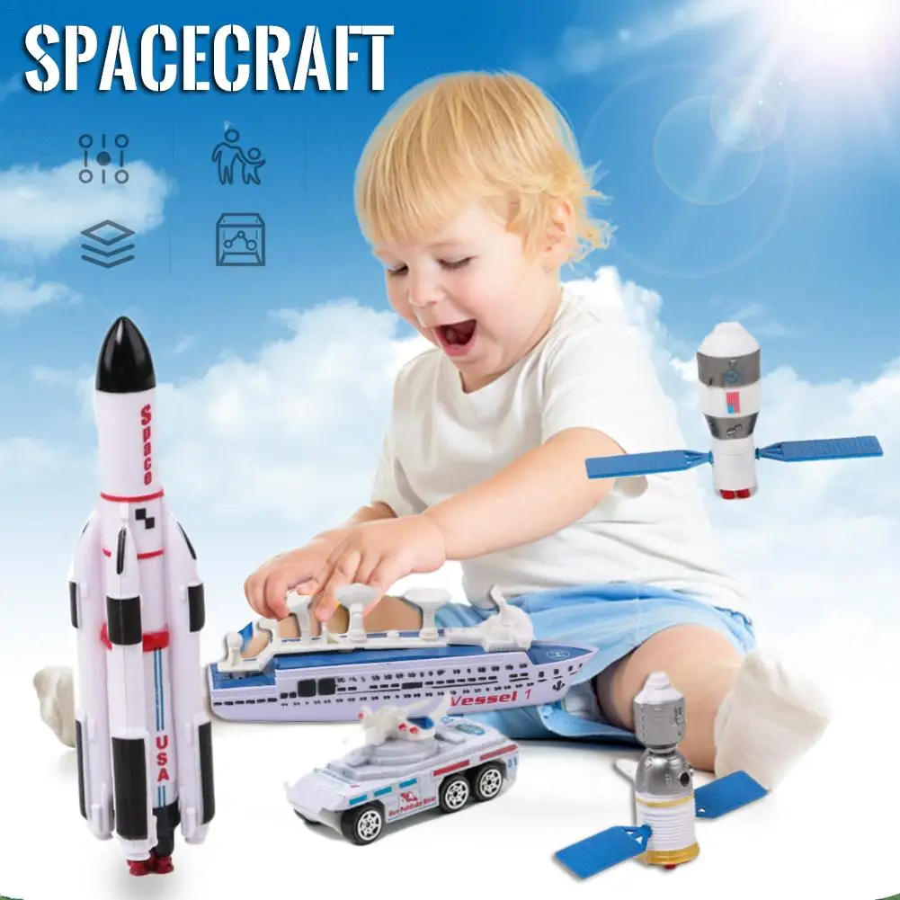 

Spacecraft Toy Set Alloy Plane Rocket Car Launch Tower Satellite Simulation Model for Children 2019