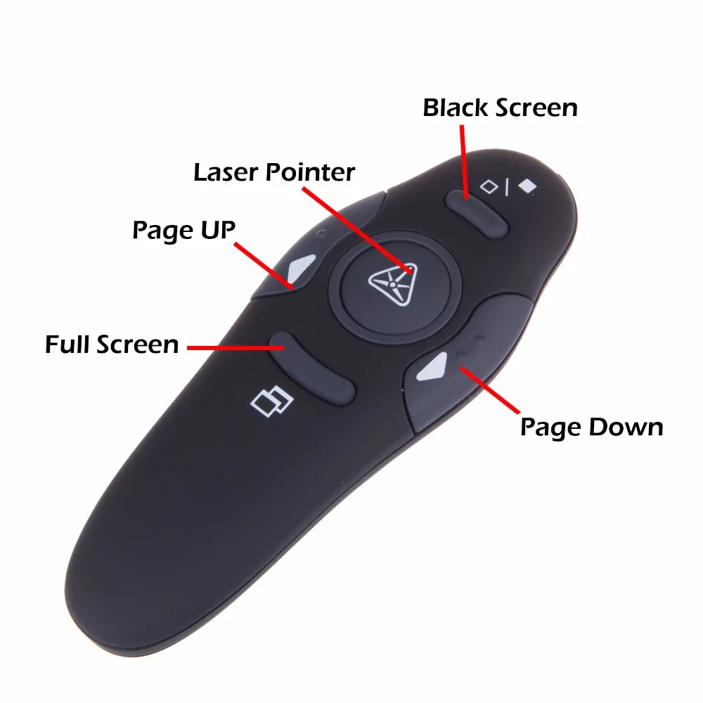 

Powstro Handheld Wireless Presenter With Red Laser Pointers Pen 2.4Ghz USB RF Control Page Turning PPT Powerpoint Presentation