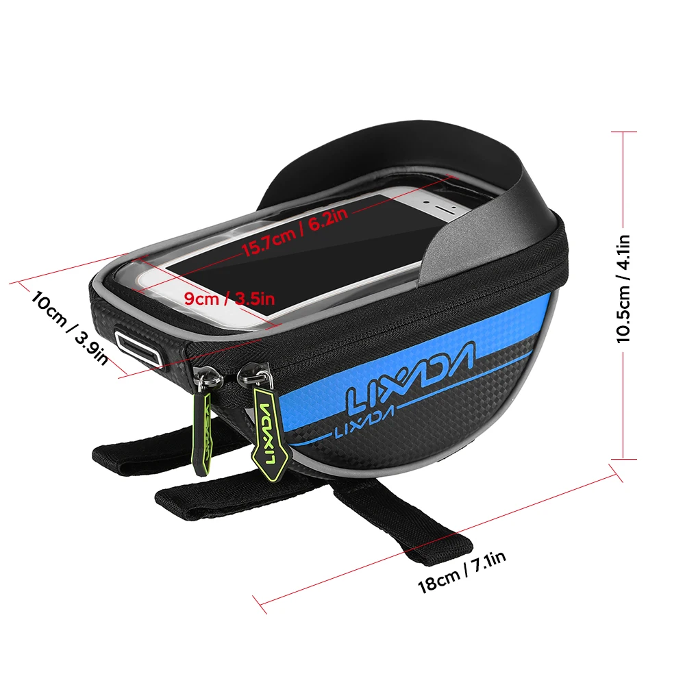 Best Lixada Bike Bicycle Bag Top Tube Handlebar Bag Touchscreen Cell Phone Mount Holder MTB Road Bike Bicycle Front Frame Bag 2