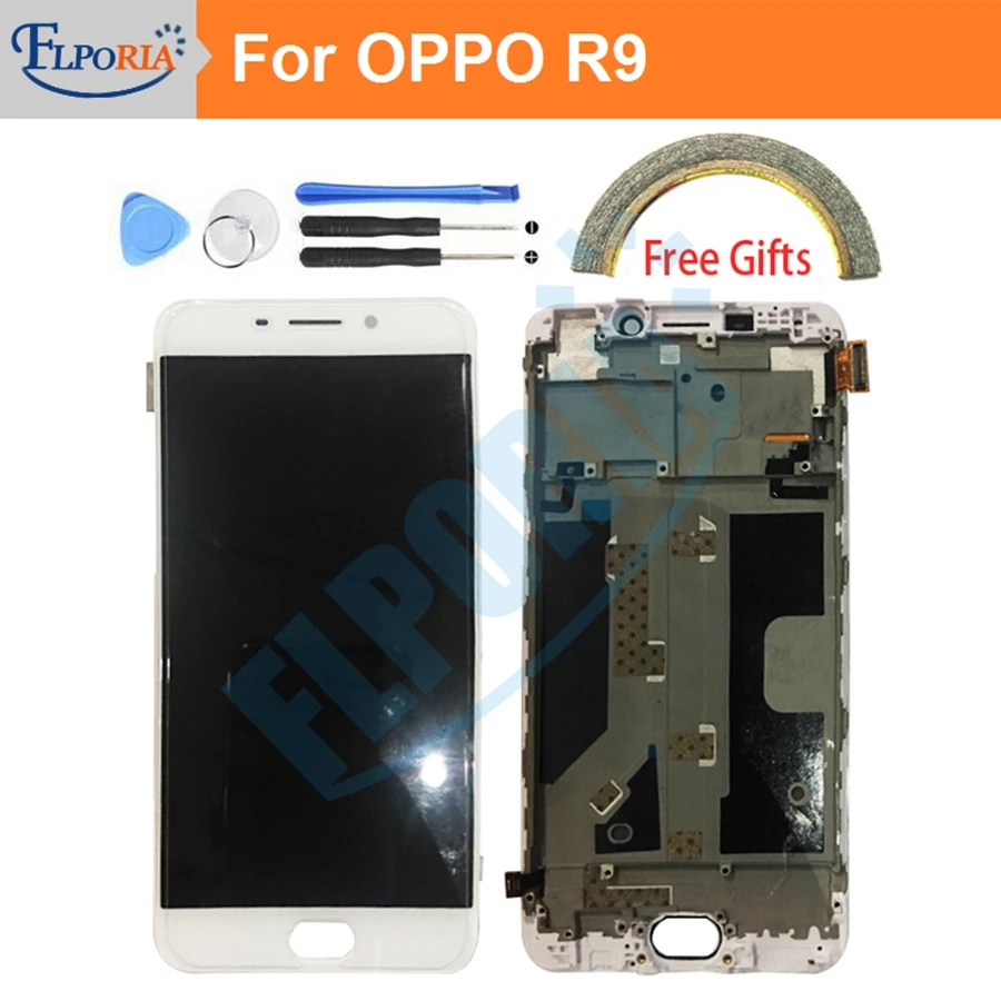 

LCD Display For OPPO R9 LCD Display Touch Screen Digitizer Assembly With Frame LCD Screen For OPPO R9 Replacement Part
