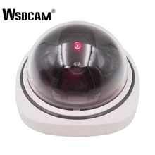 Wsdcam plástico inteligente interior/exterior cámara de vigilancia ficticia casa Domo falso CCTV cámara de seguridad con luces LED rojas intermitentes