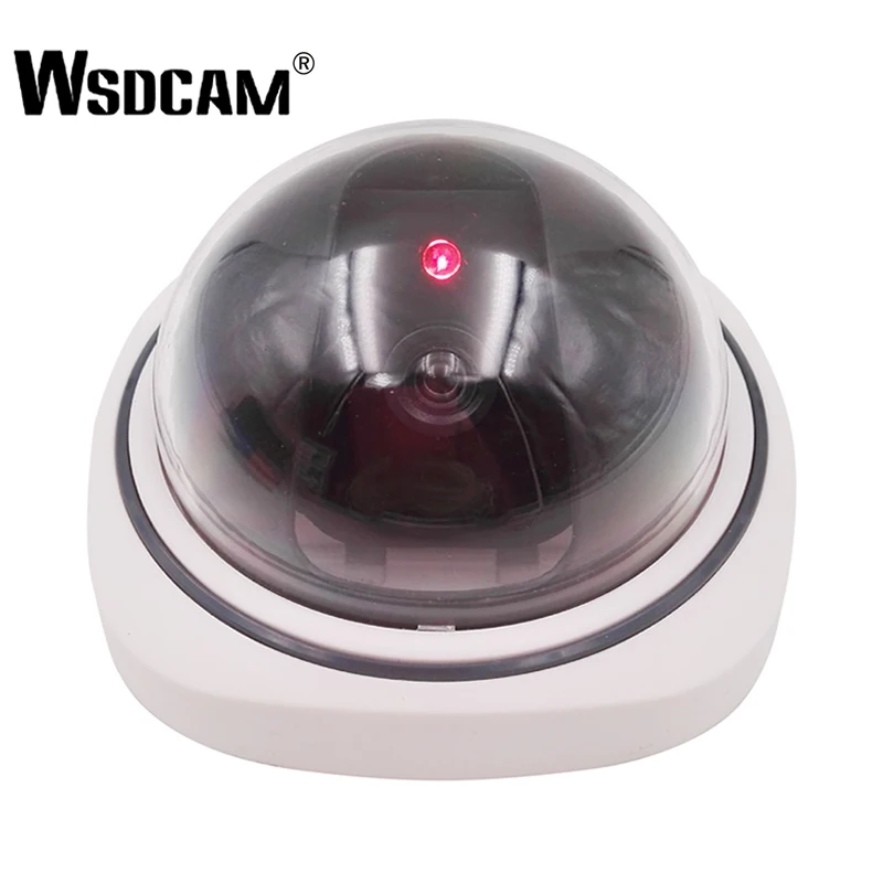 Wsdcam plástico inteligente interior/exterior cámara de vigilancia falsa Domo para el hogar cámara de seguridad CCTV con luces LED rojas parpadeantes