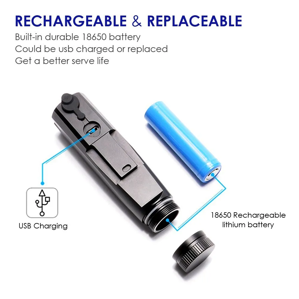 Clearance T6 Bike Headlight 800 Lumen Bicycle Front Light 18650 USB Rechargeable Replaceable Lantern For Cycling Flashlight Lamp 4