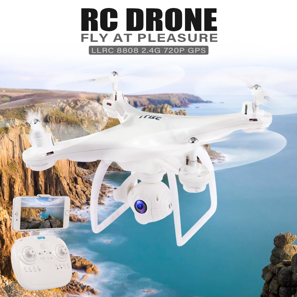 

RC Drone with Camera Adjustable 720P/1080P Wifi FPV RC Selfie Drone GPS Positioning Follow Me Altitude Hold RC Quadcopter