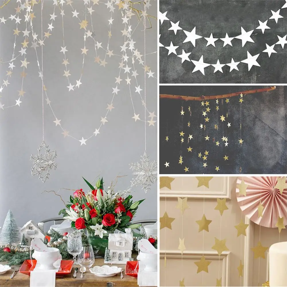 

4M Cardboard Paper Stars Banner Festival Party Celebration Wedding Birthday Wall Hanging Decoration