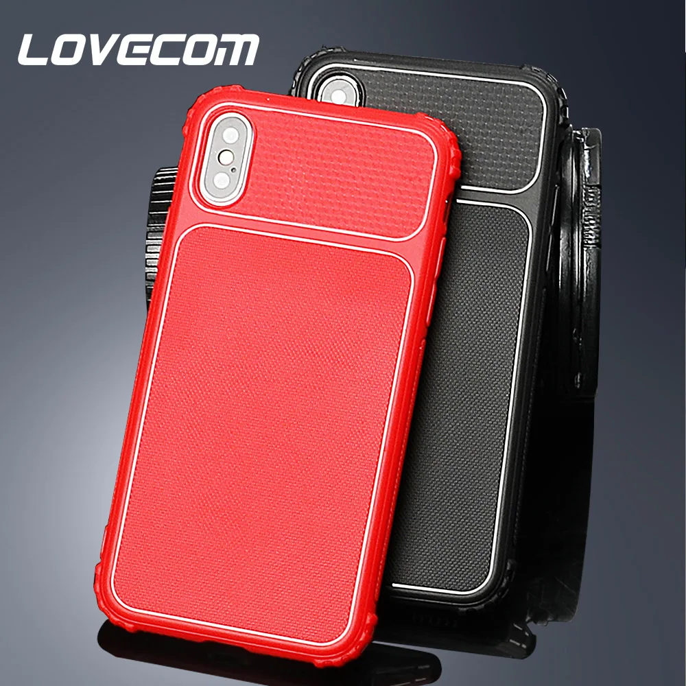 

LOVECOM Plain Case For iPhone XS Max XR XS X 6 6S 7 8 Plus Soft TPU Anti-knock Protective Phone Back Cover Cases For Business