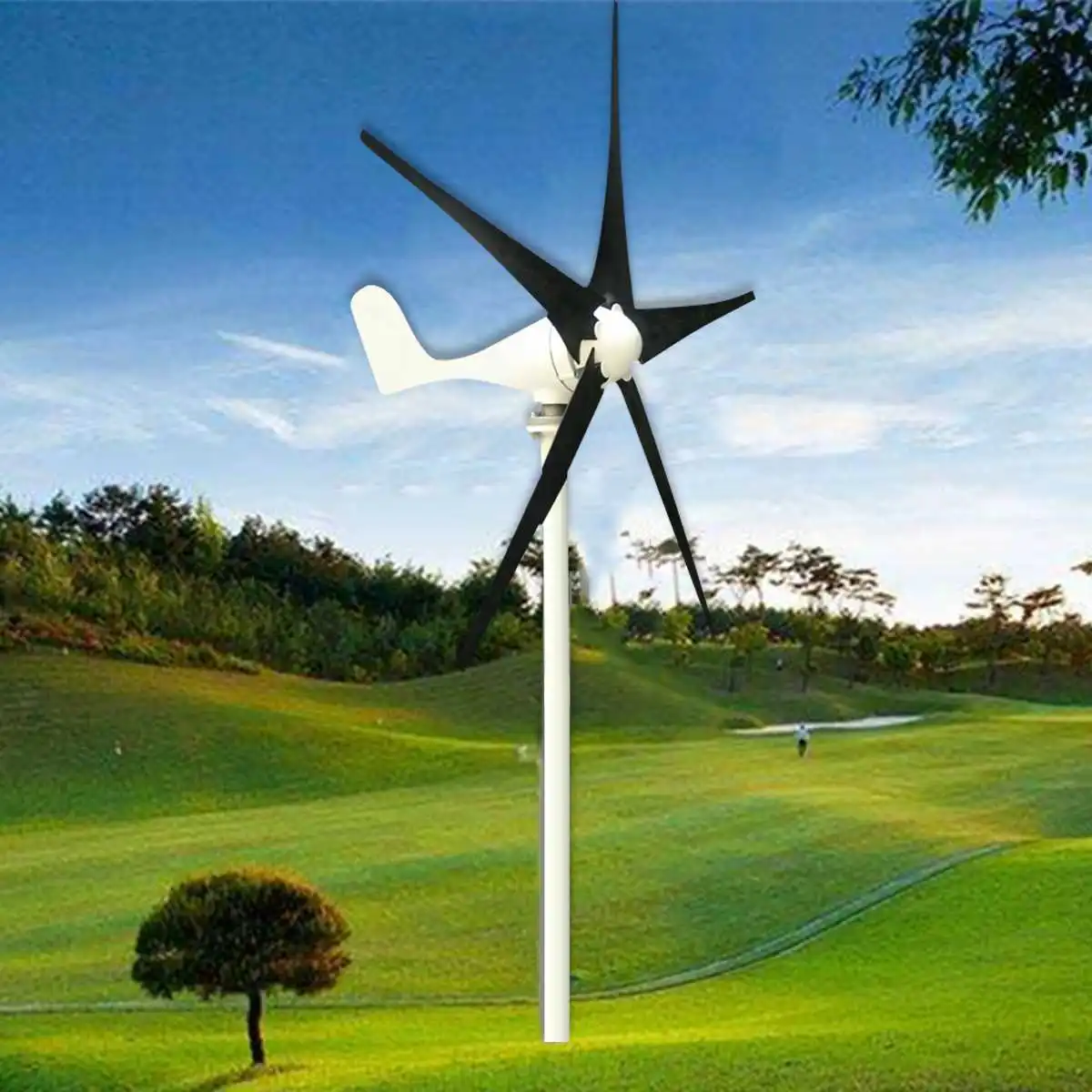 

DC 12/24V 400W 5 Blades Wind Generator With Windmill Charge Controller WindTurbine Electrical Alternative Energy Generator