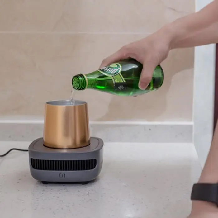 

12V Portable Car Cup Cooler Device Mini Fridge Practical Fast Cooling Auto Double Layer Refrigeration Car Refrigerator Freezer