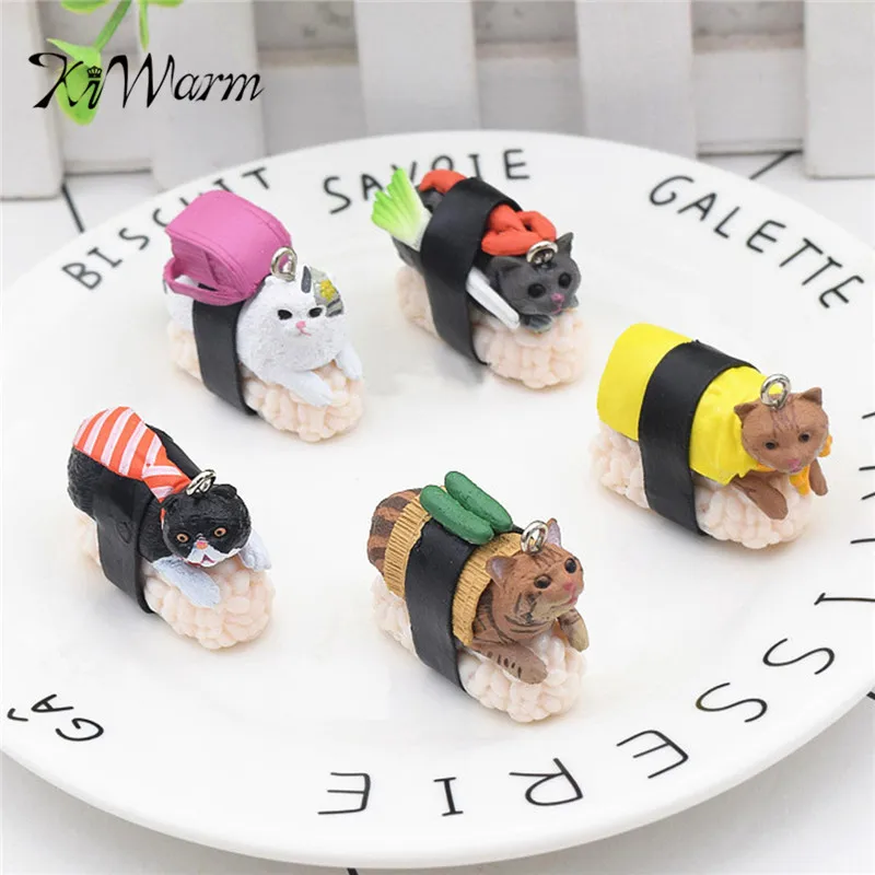 

KiWarm Lovely 5Pcs/Set Cute Sushi Mini Figure Cat Club Capsule Meow Collection Kitty Toys Gift Ornament Decoration Craft