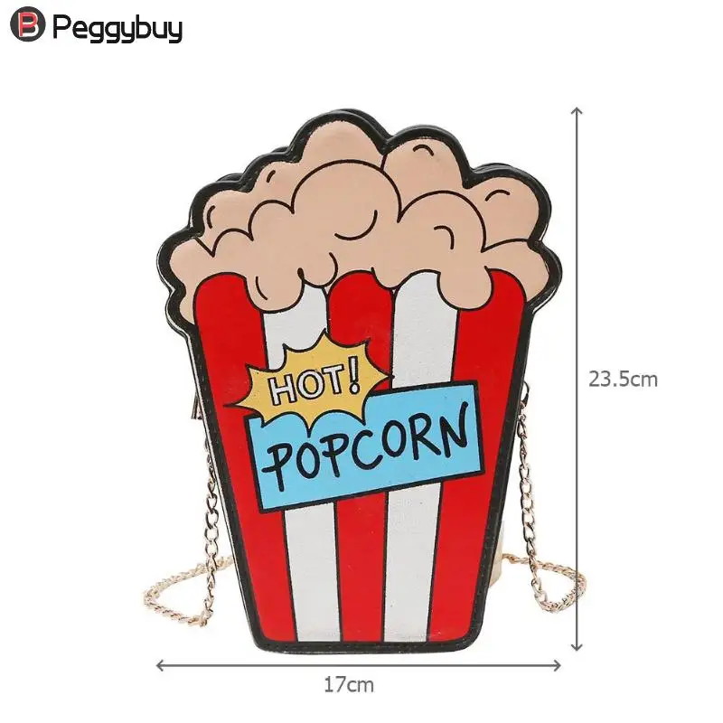 Сумка через плечо в форме попкорна из мультфильма сумка с цепочкой женская