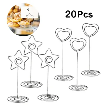 

PPYY NEW -20 Pieces Door Name Table Holder Photo Memo Card Clip Brand Place Wedding for Wedding Birthday Decorations
