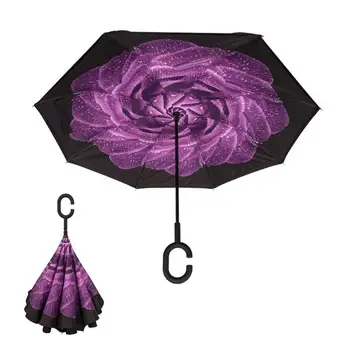 

Double-Layer Reverse Umbrella Lazy Umbrella Anti-Splashing C Handle Without Reverse Umbrella Waterproof Straight Umbrella