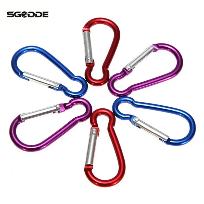 

SGODDE 1Pcs Metal Carabiner D Spring Clip Snap Hook Key Ring Chain Buckle Portable Tool For Camping Hiking Climbing Accessories