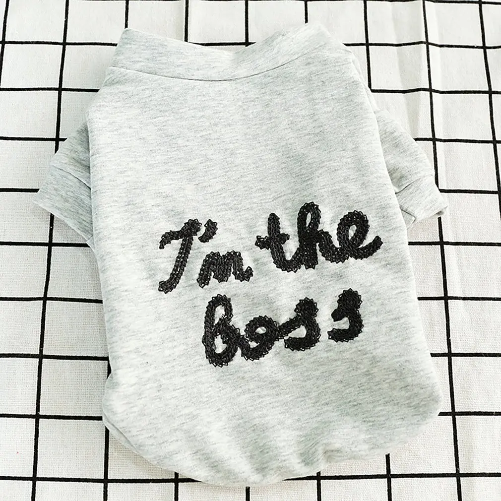 

I am the boss Dog Vest Cute Design Small Puppy Cat Clothing Spring And Summer Breathable Teddy Dog Cotton Clothes