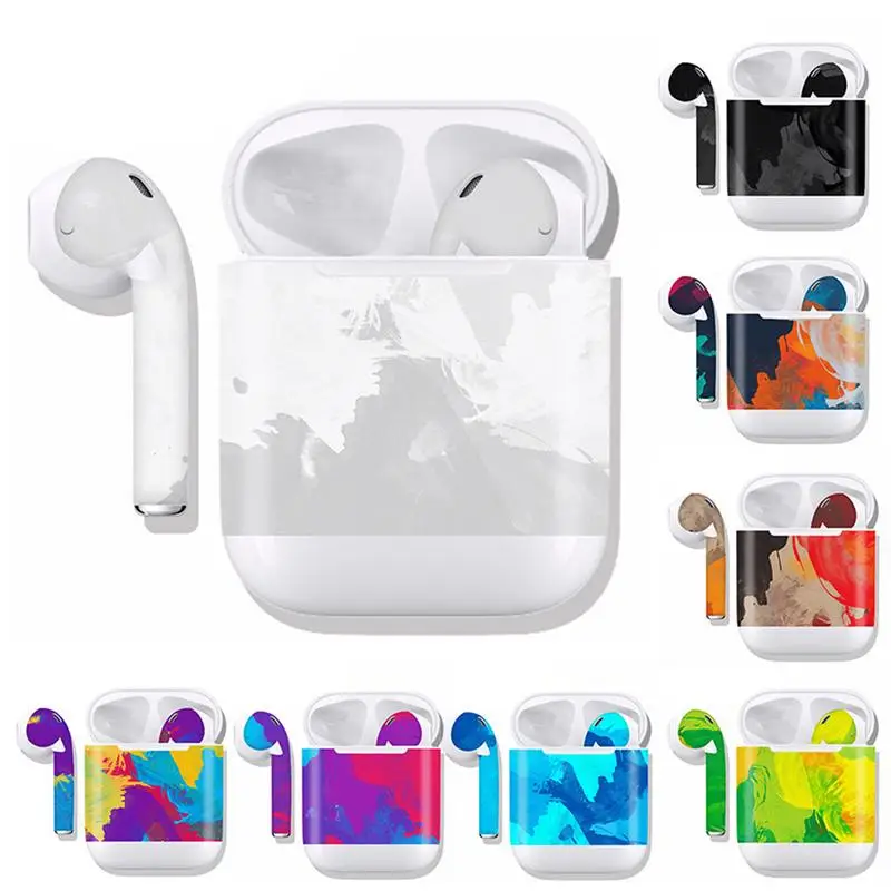 Wireless Bluetooth Headset Earphones Colorful Sticker Waterproof Non-slip Sticker Protective Skin DIY Decals For Airpods Apple Wireless Bluetooth Headset Earphones Colorful Sticker Waterproof Non-slip Sticker Protective Skin DIY Decals For Airpods Apple